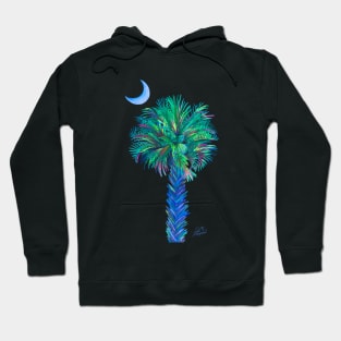 Palm Tree at Night outline Hoodie